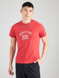 REPLAY T-Shirt rotmeliert/weiß