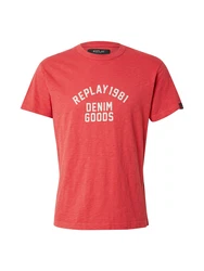 REPLAY T-Shirt rotmeliert/weiß