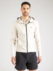 BOSS Sportsweatjacke 'Sicon Active' creme/schwarz