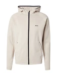 BOSS Sportsweatjacke 'Sicon Active' creme/schwarz