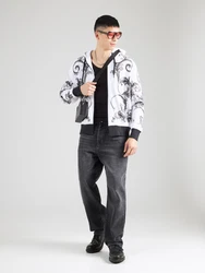 Versace Jeans Couture Sweatjacke graphit/schwarz/weiß