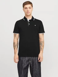 Jack & Jones Poloshirt JJEPAULOS POLO SS NOOS schwarz/weiß