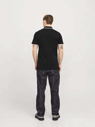 Jack & Jones Poloshirt JJEPAULOS POLO SS NOOS schwarz/weiß
