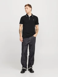 Jack & Jones Poloshirt JJEPAULOS POLO SS NOOS schwarz/weiß