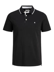 Jack & Jones Poloshirt JJEPAULOS POLO SS NOOS schwarz/weiß