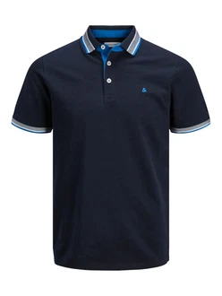 Jack & Jones Poloshirt JJEPAULOS POLO SS NOOS nachtblau/graumeliert/weiß Jack & Jones Poloshirt JJEPAULOS POLO SS NOOS nachtblau/graumeliert/weiß