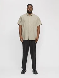 Jack & Jones Plus Hemd 'JJEBREEZE' dunkelbeige