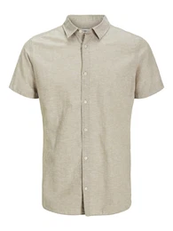 Plus Hemd 'JJEBreeze' dunkelbeige