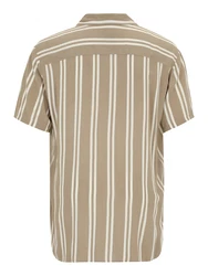 Jack & Jones Plus Hemd JJEJEFF dunkelbeige/weiß