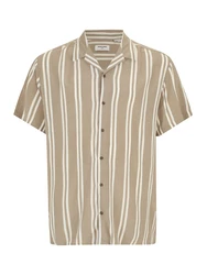 Jack & Jones Plus Hemd JJEJEFF dunkelbeige/weiß