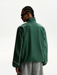 Bershka Jacke dunkelgrün/weiß