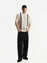 Bershka T-Shirt ecru/dunkelbeige/schwarz