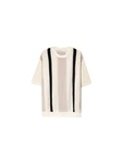 Bershka T-Shirt ecru/dunkelbeige/schwarz