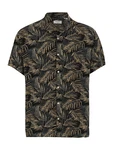 Jack & Jones Plus Hemd 'JJEJEFF TROPICAL' honig/grau/schwarz