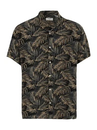 Plus Hemd 'JJEJeff Tropical' honig / grau / schwarz