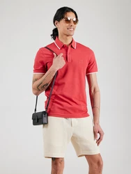 BOSS Poloshirt Passertip himbeer/weiß