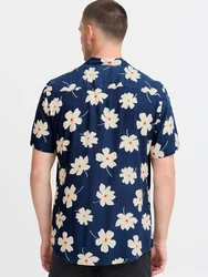 BLEND Hemd 'BHADAN' beige/navy/orange