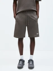 Pull&Bear Shorts 'STWD' schlammfarben/weiß