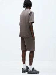 Pull&Bear Shorts 'STWD' schlammfarben/weiß