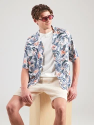 JACK & JONES Hemd JJEJEFF TROPICAL saphir/pastellgrn/altrosa/wei
