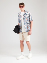 JACK & JONES Hemd JJEJEFF TROPICAL saphir/pastellgrn/altrosa/wei