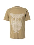 KnowledgeCotton Apparel T-Shirt khaki/weiß