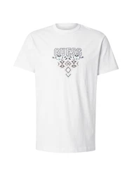 GUESS T-Shirt beige/hellblau/schwarz/weiß