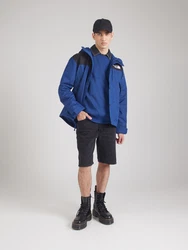 THE NORTH FACE Funktionsjacke 'REIGN ON' blau/schwarz/weiß