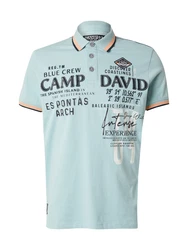CAMP DAVID Poloshirt mint / orange / schwarz / weiß