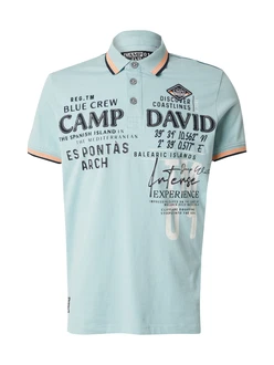 CAMP DAVID Poloshirt mint / orange / schwarz / weiß