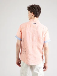 CAMP DAVID Hemd blau/jeansblau/aprikose/schwarz