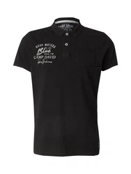 CAMP DAVID Poloshirt schwarz/weiß