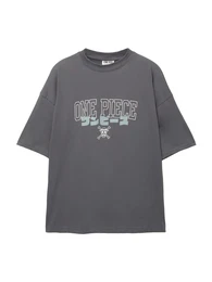 T-Shirt hellblau / grau / wei