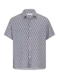 Jack & Jones Plus Hemd JORMARSHALL ISLINGTON dunkelblau/weiß