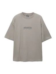 T-Shirt 'STWD' grau / taupe / schwarz