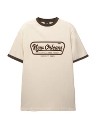 T-Shirt 'NEW ORLEANS' champagner / braun