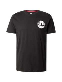 ALPHA INDUSTRIES T-Shirt schwarz/weiß