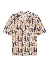 Bluse 'Noa Bit' camel / dunkelbraun / wollwei