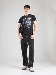 CAMP DAVID T-Shirt blau/orange/schwarz/weiß
