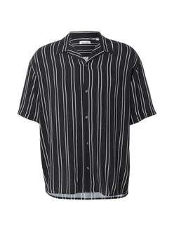 JACK & JONES Hemd 'JJEJEFF' schwarz/weiß
