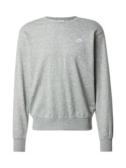 Nike Sportswear Sweatshirt 'Club Fleece' graumeliert/weiß