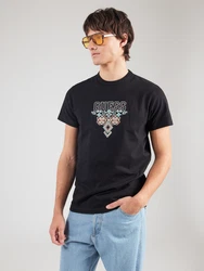 GUESS T-Shirt hellblau/orange/schwarz/weiß