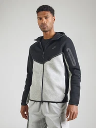 Nike Sportswear Sweatjacke 'TECH FLEECE' hellgrau/schwarz