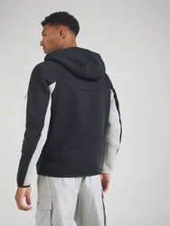 Nike Sportswear Sweatjacke 'TECH FLEECE' hellgrau/schwarz