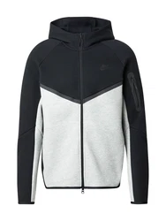 Nike Sportswear Sweatjacke 'TECH FLEECE' hellgrau/schwarz