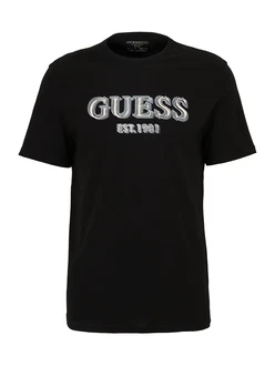 GUESS T-Shirt rauchblau/hellgrau/schwarz/weiß
