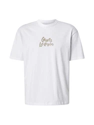 GUESS T-Shirt beige/weiß