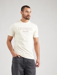 GUESS T-Shirt beige/schwarz/weiß