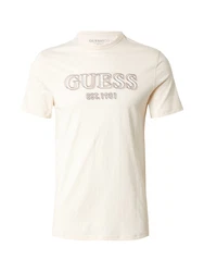 GUESS T-Shirt beige/schwarz/weiß
