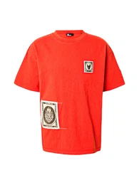 T-Shirt rot / schwarz / naturwei